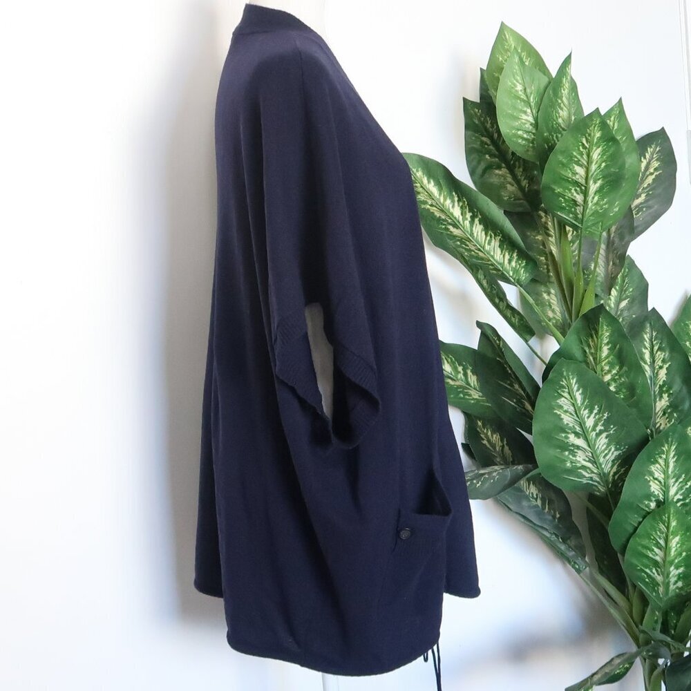 Jigsaw Navy Blue Knit Wool Cashmere Angora Button Front V-neck Sweater Cardigan - Picture 7 of 11